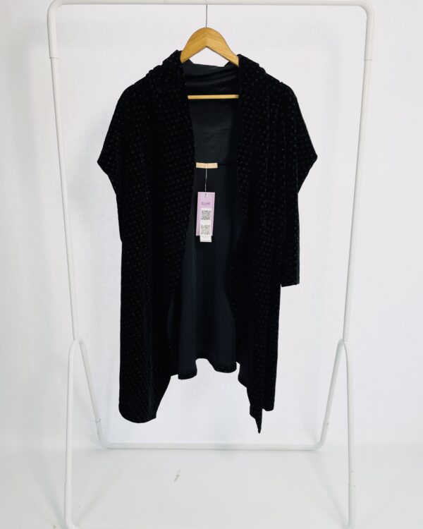 Casaco preto veludo com poás lurex CAROL BASSI - P