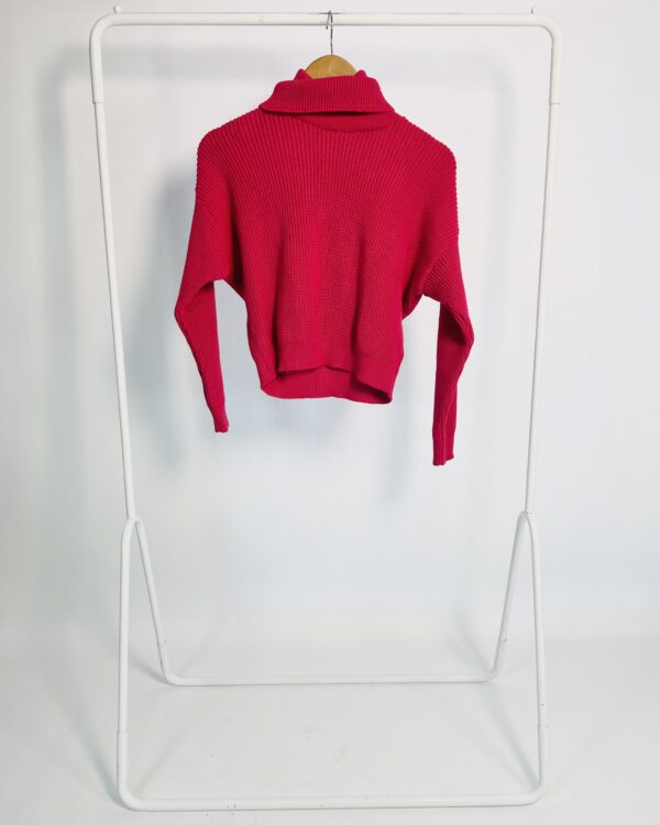 Blusa tricot curta rosa gola alta AMARO - PP