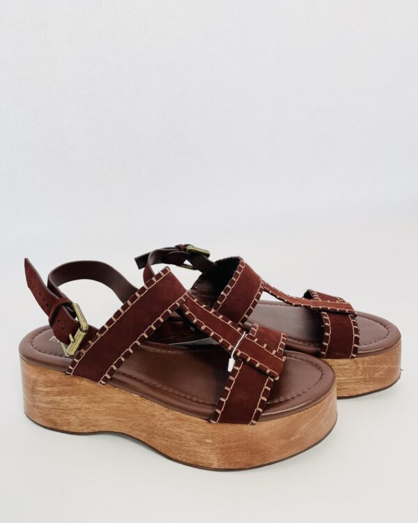 Sandália marrom flatform PAULA TORRES - 39