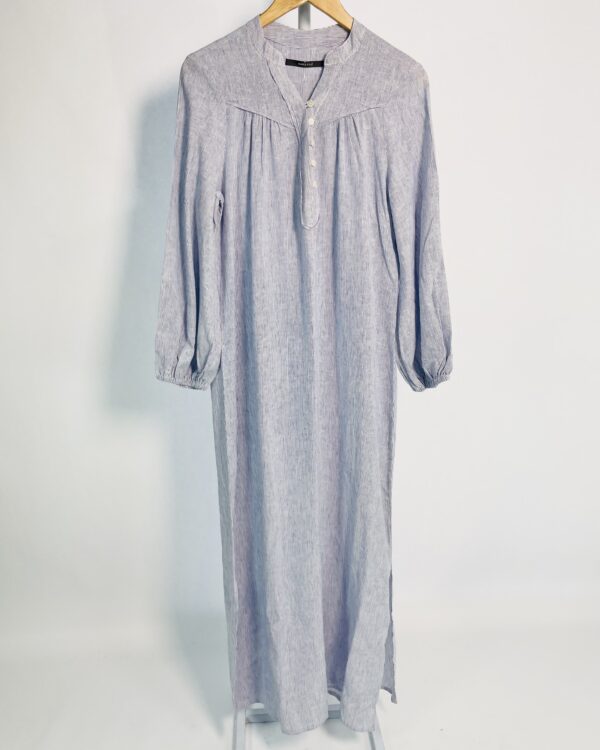 Vestido longo com mangas longas branco com azul MARIA FILÓ - M