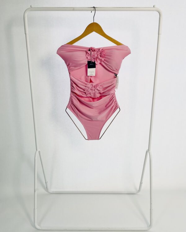 Maiô rosa recortado sem alças KOPSCH - G