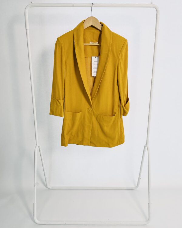 Blazer linho mostarda alongado NV - PP