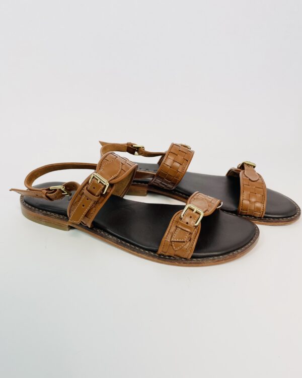 Sandália marrom com fivelas douradas ANAS - 39