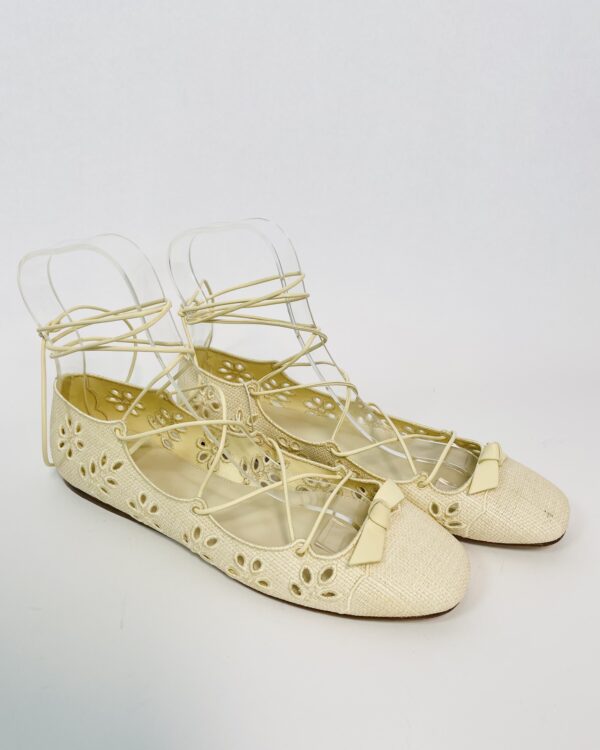 Sapatilha off white texturizada com tiras de amarração ALEXANDRE BIRMAN - 40 IT