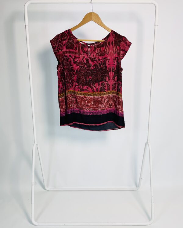 Blusa vinho com estampa seda ATEEN - 38