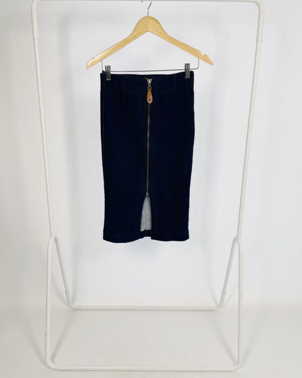 Saia midi jeans com ziper na frente MARIA FILÓ - 36