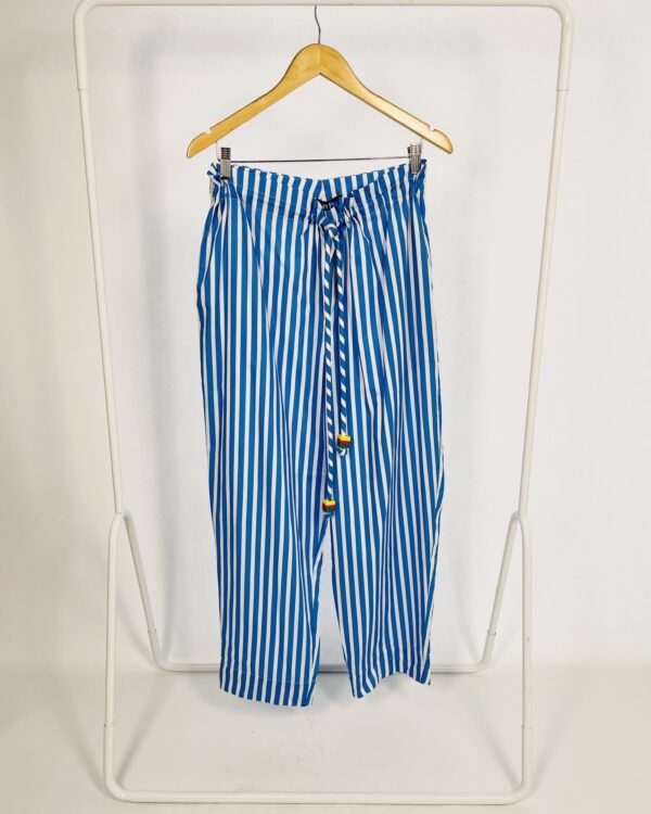 Calça clochard listra bicolor azul / off GUDE - G *nunca usada*