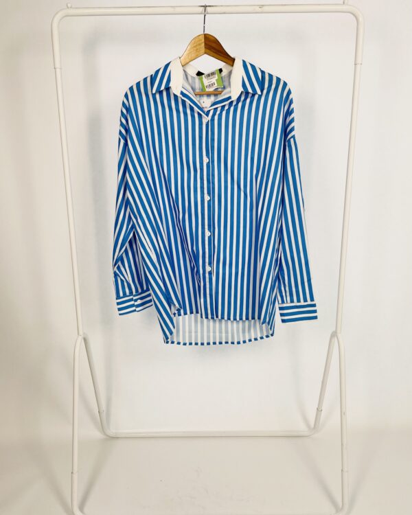 Camisa manga longa listra bicolor azul / off GUDE - M *nunca usada*