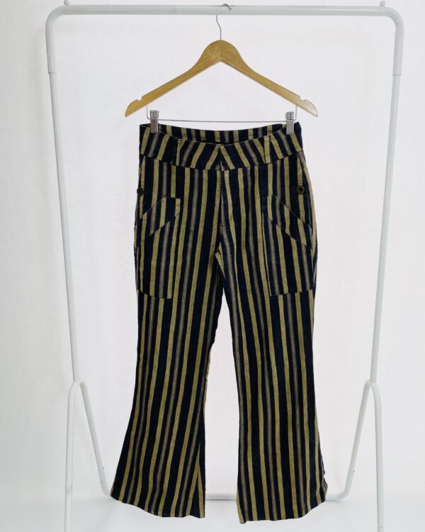 Calça linho azul e verde listrada ANIMALE - 36