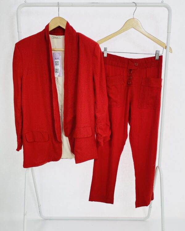 Conjunto terracota linho calça e blazer AS MARIAS - 36