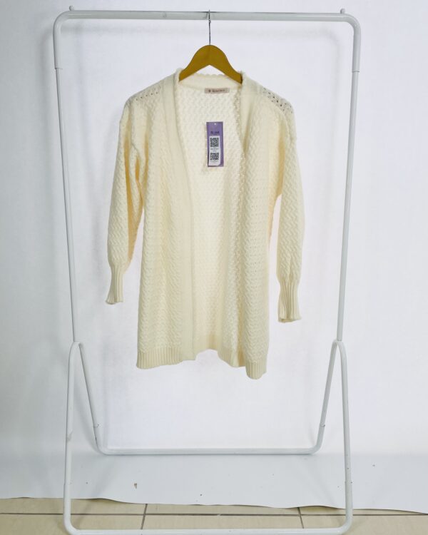 Cardigan tricot alongado off white GALERIA TRICOT - P