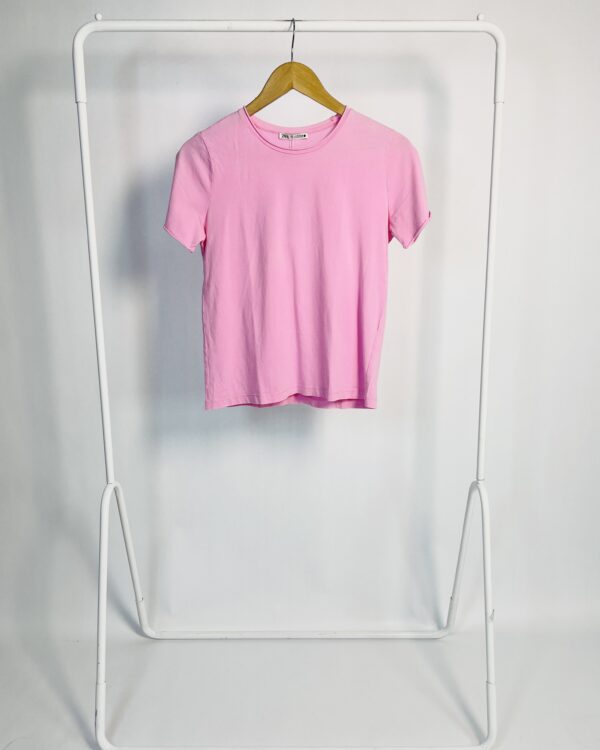Camiseta rosa manga curta ZARA - P
