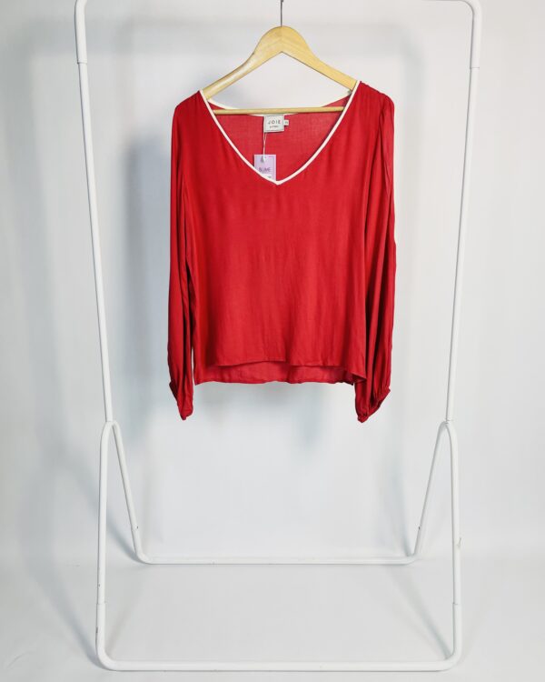 Blusa vermelha manga longa abertura nos ombros ATEEN -38