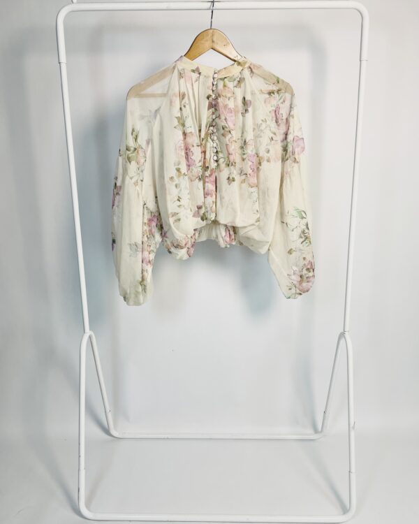 Blusa bata branca com flores CAOS - G