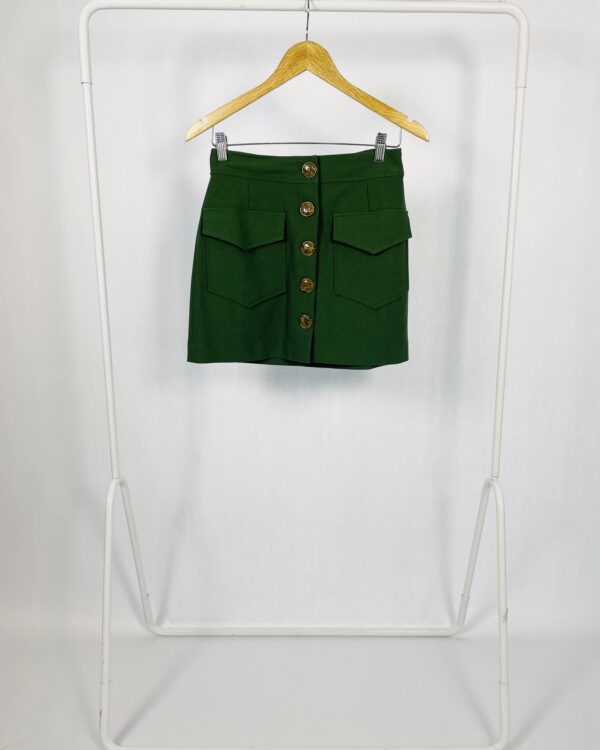 Saia curta com botões verde musgo NV - 36