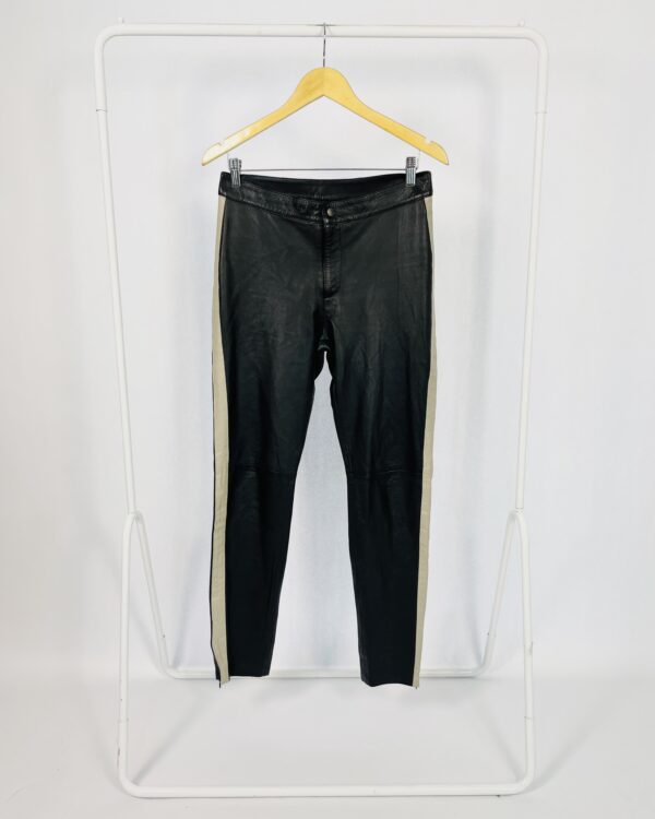 Calça couro preta com cinza TOSATTO - 38