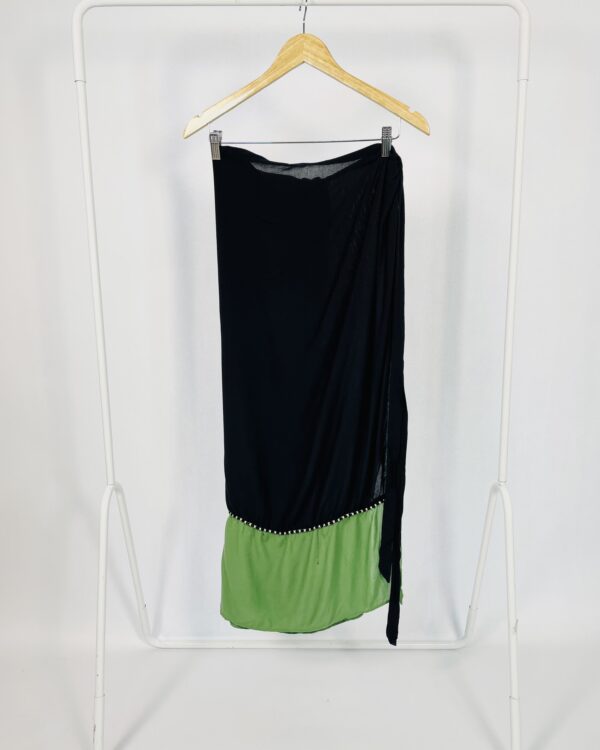 Saia Transpassada Preto com verde - M