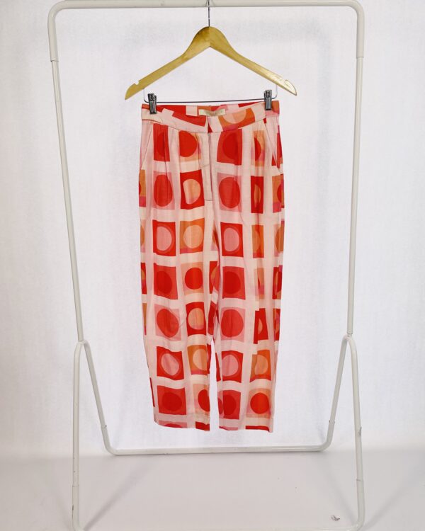 Calça linho rosa com estampa PURA - P