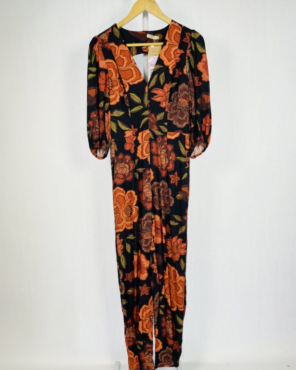 Vestido peahi fundo preto estampa flores PEAHI -PP (Nunca usado)