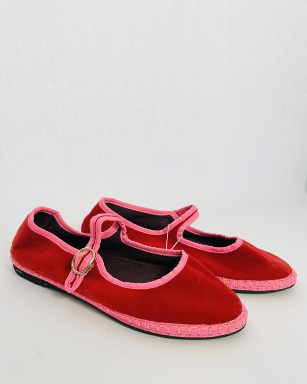 Sapatilha vermelha com rosa veludo FLABELUS - 36
