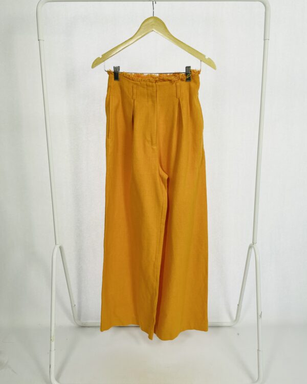 Calça laranja linho cintura alta NV - 34