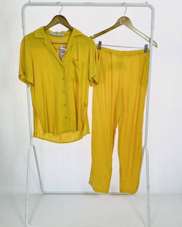 Conjunto linho camisa e calça mostarda LUIZA BOTTO - 34