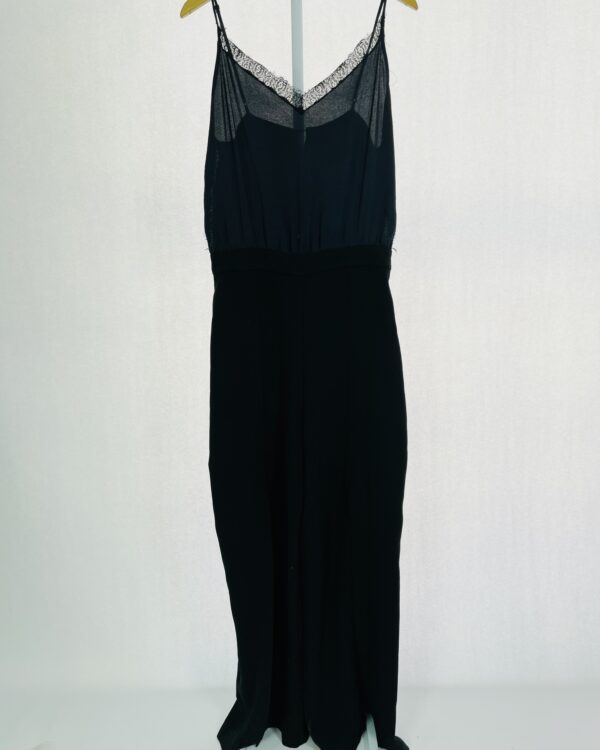 Macacão preto e azul marinho com renda e alças finas ZARA -GG