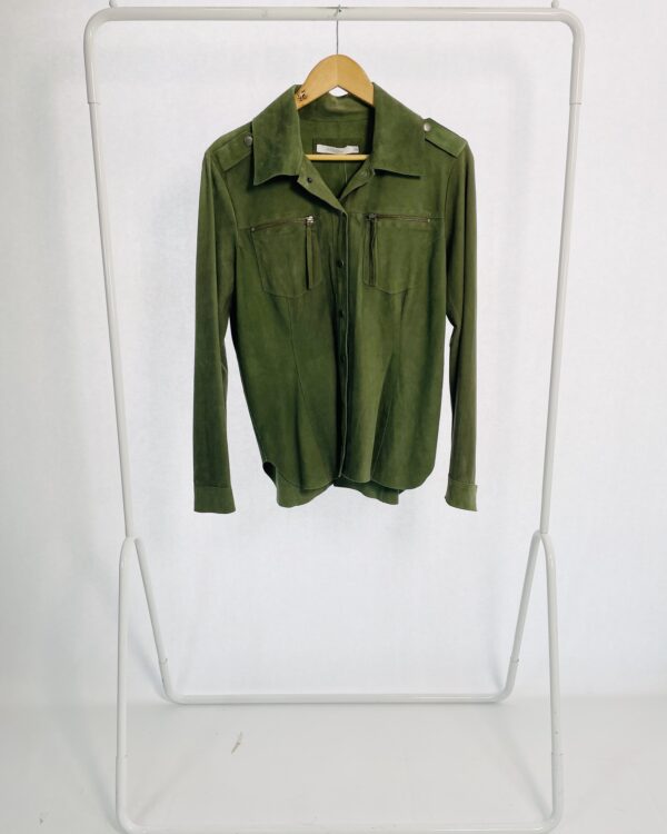 Camisa couro chamois verde musgo ATEEN - 38 - VENDIDO SISTEMA OTO
