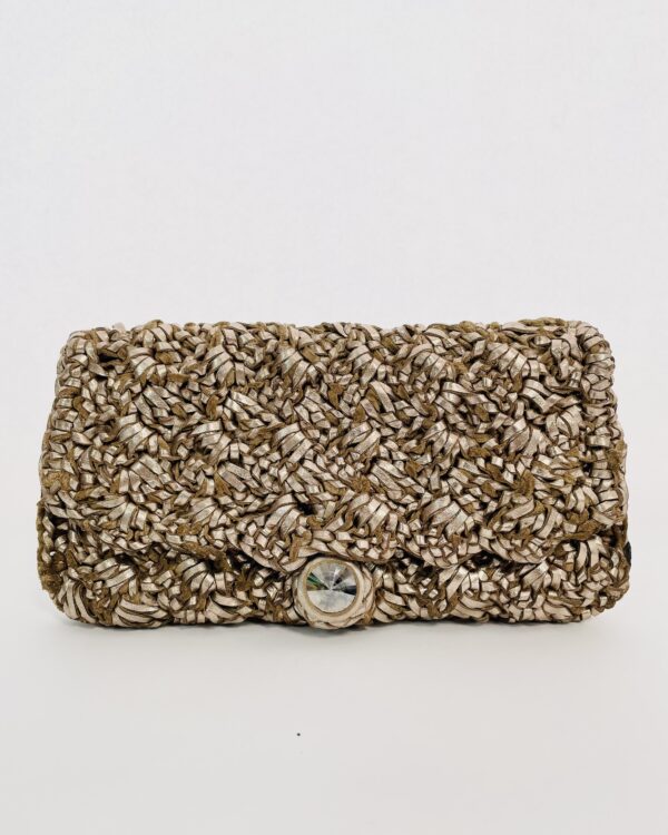 Clutch couro dourada CECILIA PRADO
