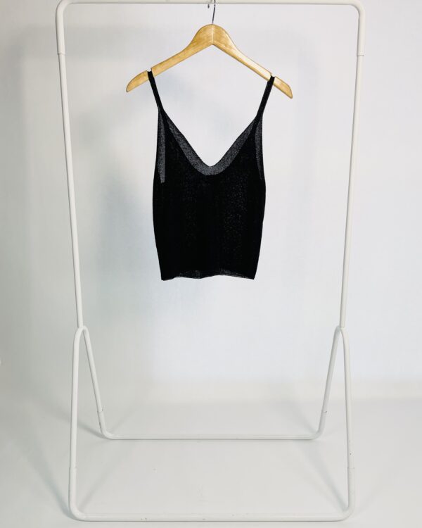 Regata tricot preta com fios de lurex ANIMALE - P