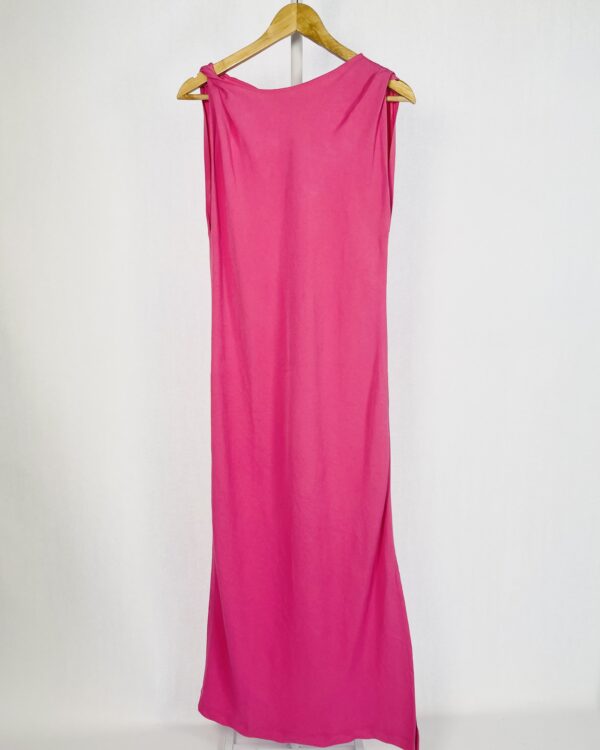 Vestido longo rosa com faixa e torcido na alça LUCIDEZ - 40