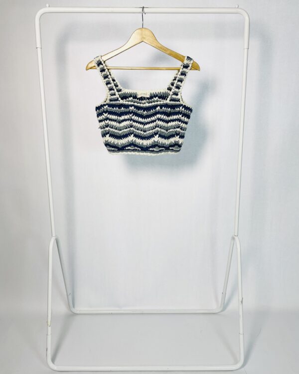 Cropped croche tons de azul com branco LUCKY BRAND -  PP