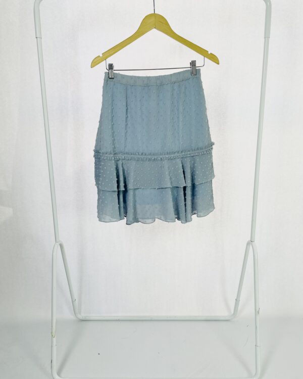 Saia midi azul claro com poá texturizado FILLITY - 40
