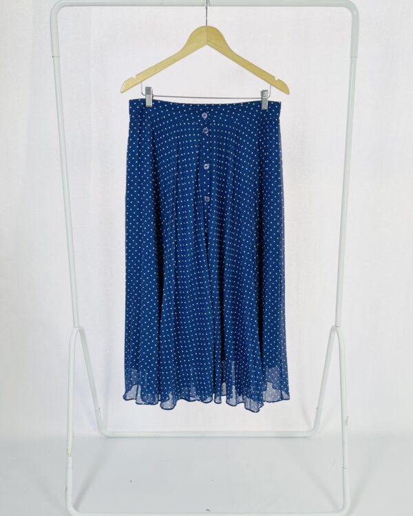 Saia midi godê plissada azul com estampa poá branca &OTHER STORIES - 44