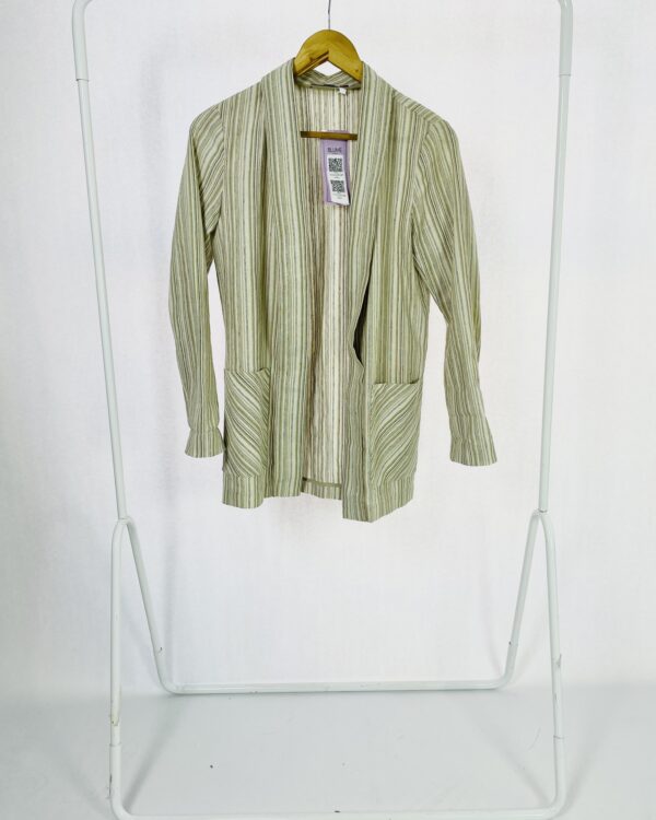 Kimono linho listrado bege com fios de lurex MIXED - 34