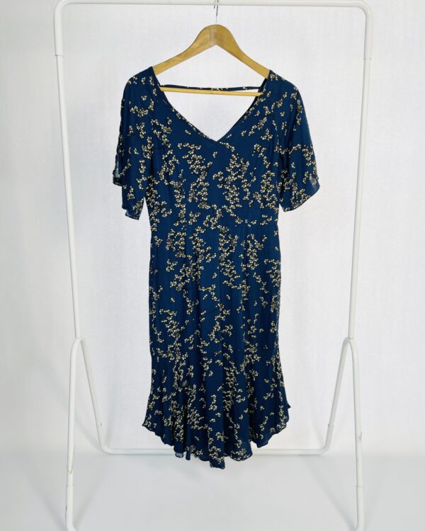 Vestido Estampado Azul Manga Babados MARIA FILÓ - P (Nunca usado)