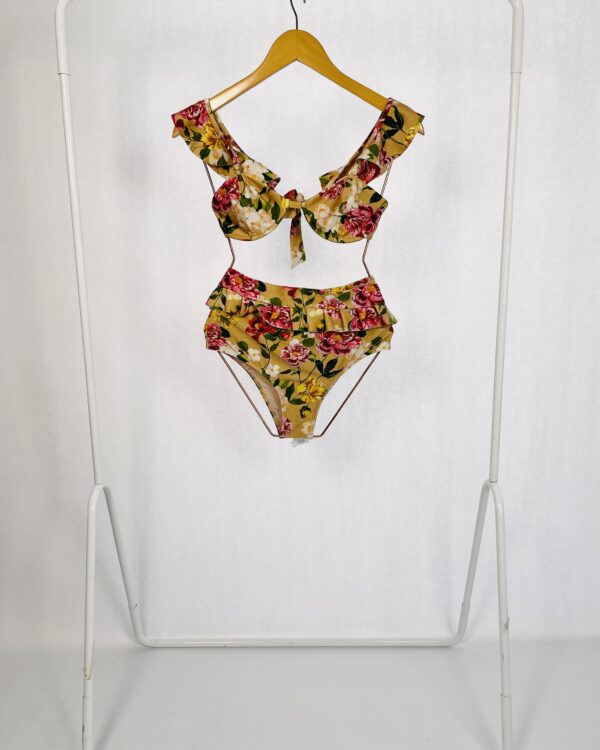 Biquini bege florido com faixa THE PARADISE - M