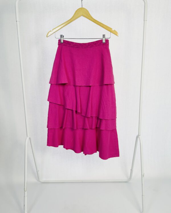 Saia midi rosa com camadas LUIZA BOTTO - P