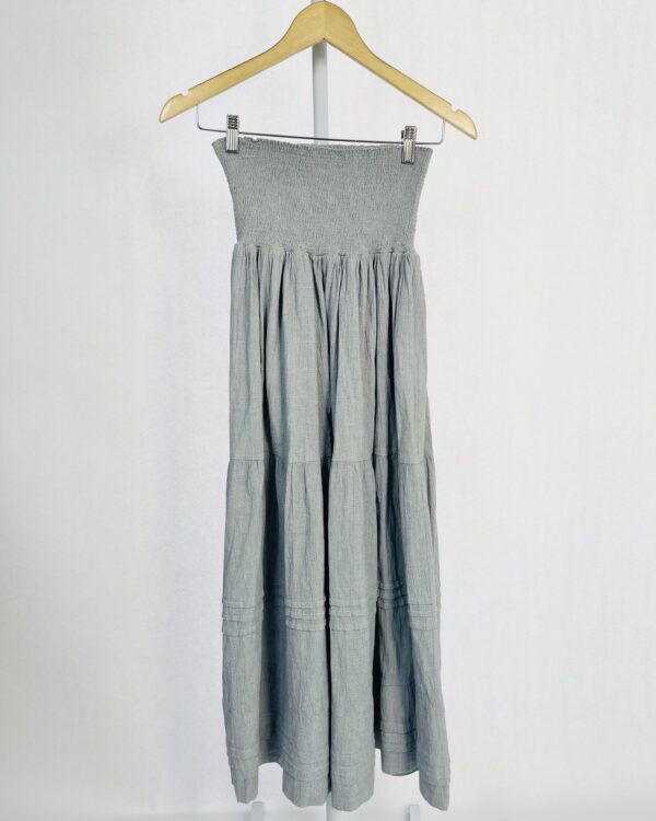 Vestido sem Alças Busto lastex Azul com Branco ANPÔ - M