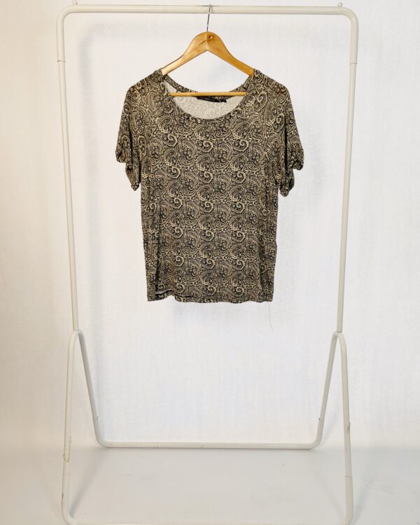 Blusa malha estampada bege e cinza MARIA FILÓ - P