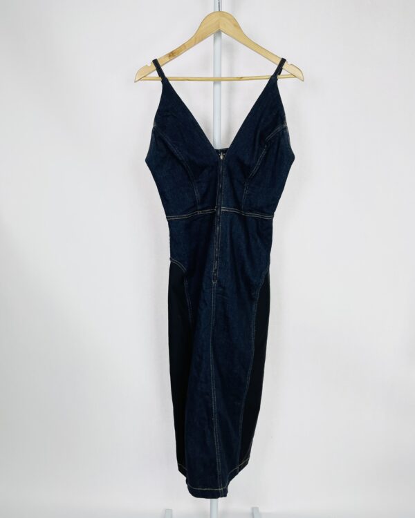 Vestido midi jeans escuro alças finas A.BRAND - G