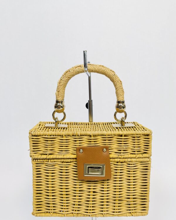 Bolsa Pequena de Mão Palha Quadrada ZARA - único