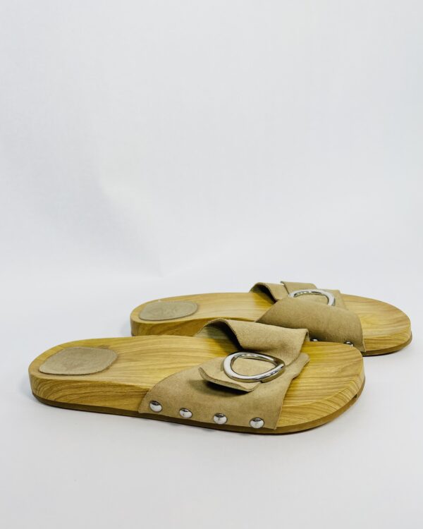 Sapato Zara Camurçaa Bege Circulo Prata ZARA - 39