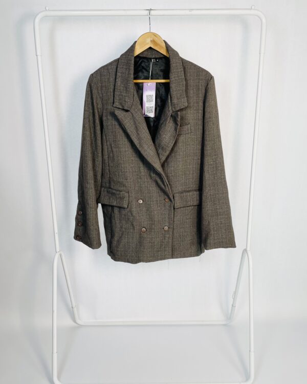 Blazer Xadrez azul e vermelho fundo cinza LOJA TRÊS - M