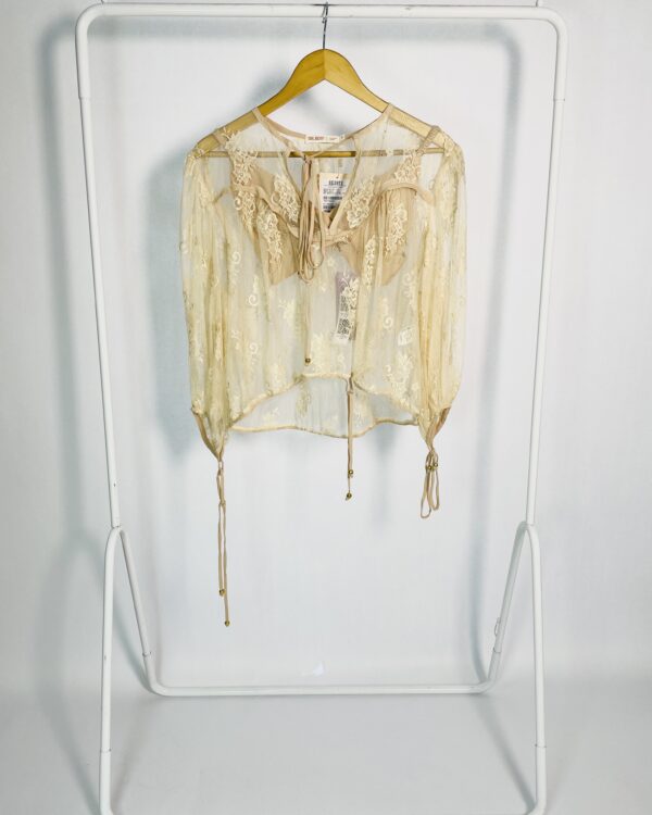 Blusa Tule Rosa Renda OH BOY - P (Nunca usada)