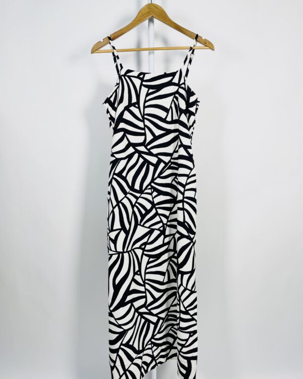 Vestido midi p&b estampado alças finas SHOULDER - 40