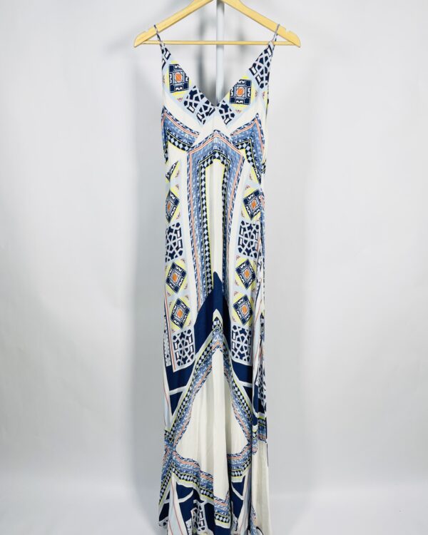 Vestido Branco com estampa laranja azul FARM - P