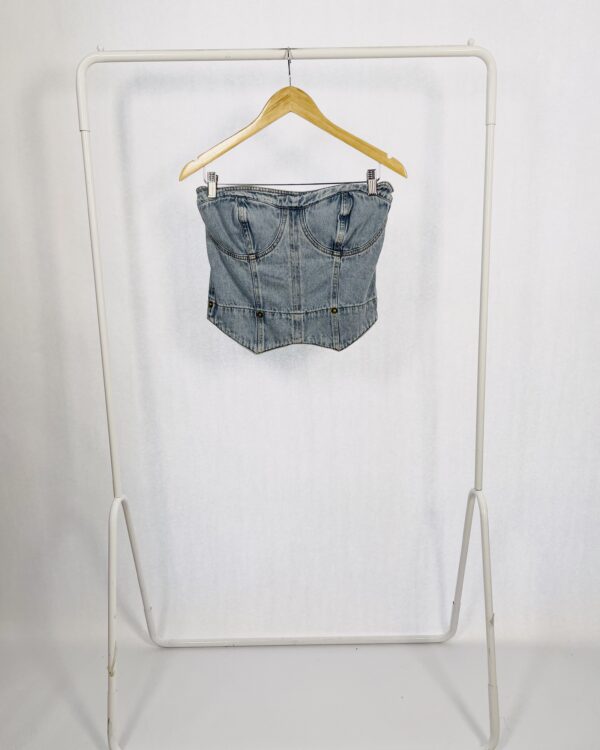 Cropped Corset Elástico Meia taça Jeans DRESS TO - 40 (Nunca usada)