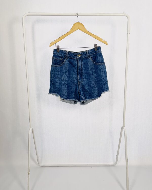 Short Jeans Desfiado barra Estampa Peslei NV - 38