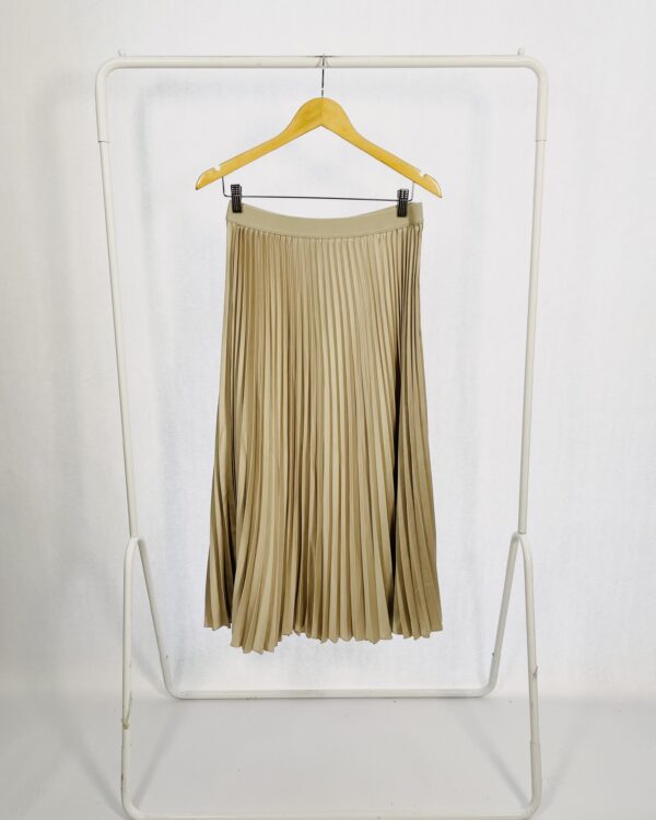 Saia Bege Plissada Longa H&M - M